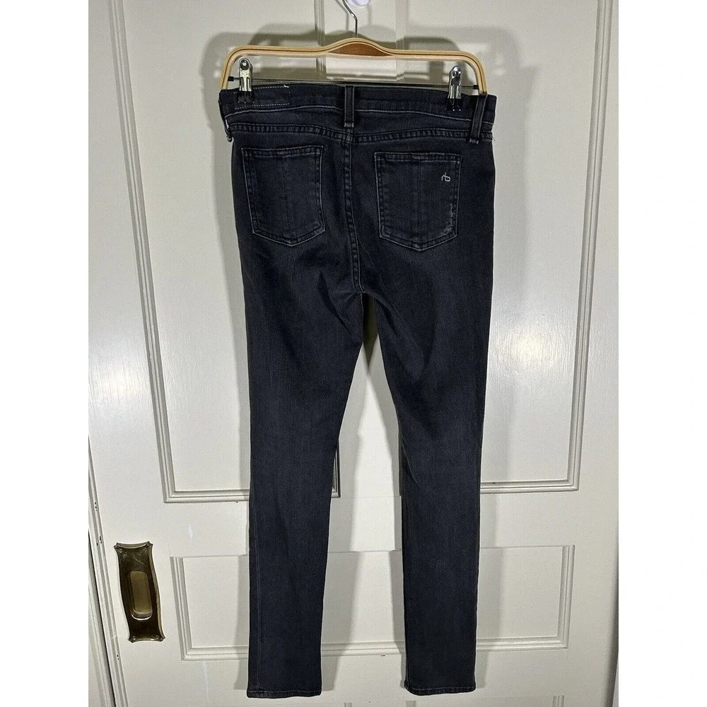 Rag & Bone Women’s Black The Skinny Soft Rock With Holes Distressed Jeans 27